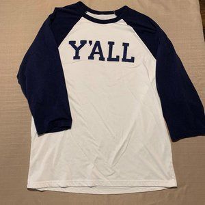 Y'ALL Baseball Tee by KY For KY, Size XL